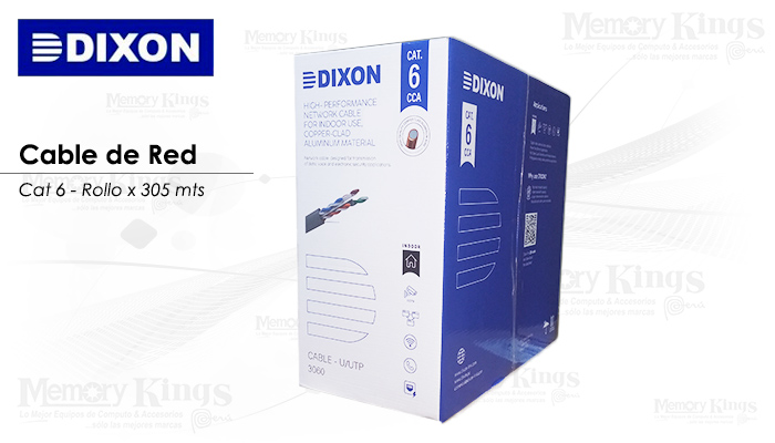 CABLE UTP DIXON CAT.6 LSZH 4PX23AWG 305M 9040LSZH